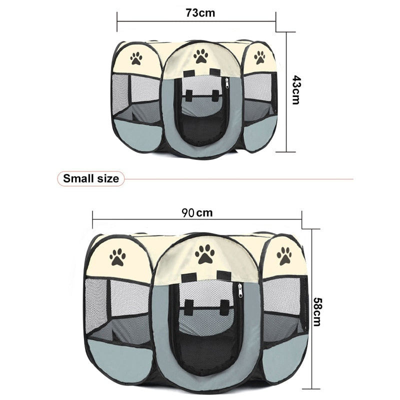 Portable Folding Pet Tent Dog House Octagonal Cage For Cat Tent Playpen Puppy Kennel Easy Operation Fence Outdoor Big Dogs House