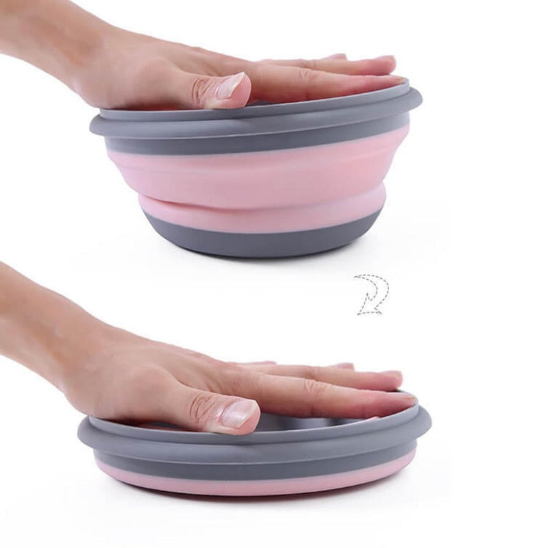 Folding Bowl Outdoor Camping Tableware Sets Lunch Box Portable Salad Bowls with Lid for Hiking Cooking Supplies