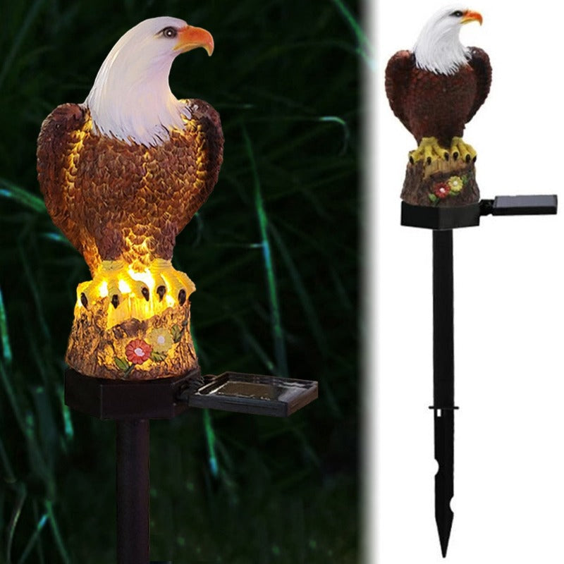 Solar Powered LED Lights Garden Lawn Lamps Eagle Shape Ornament Waterproof Ground Plug Christmas Light Outdoor Yard Solar Lamps