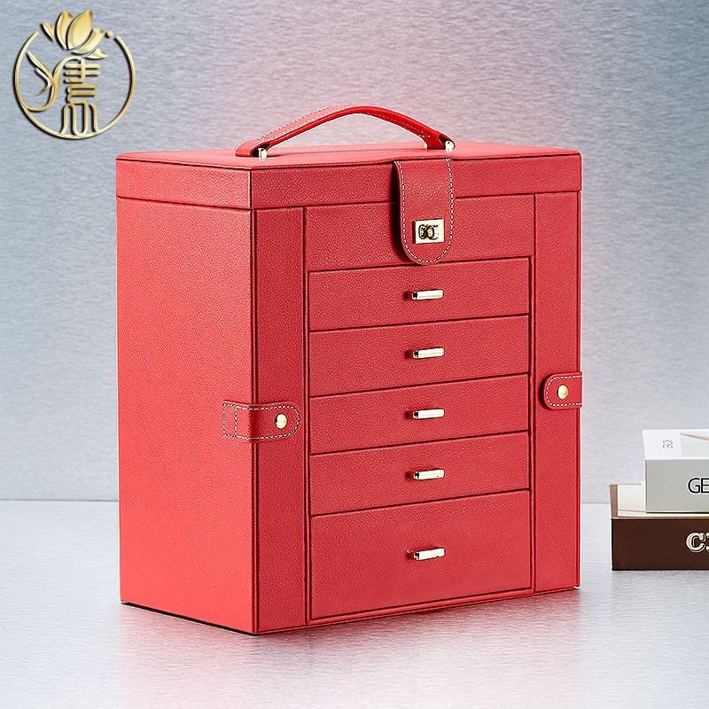 High-grade Jewel Large-capacity European Princess Korean Ornament Ring Jewelry Storage Box Gift Make Up Organizer