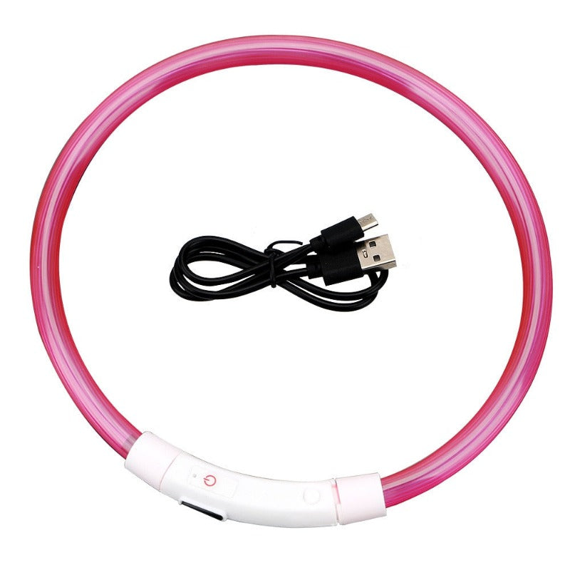 Led Light Dog Collar Detachable Glowing USB Charging Luminous Leash for Big Cat Collar Small Bright Labrador Pets Dogs Products