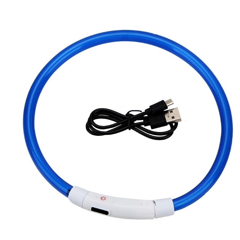 Led Light Dog Collar Detachable Glowing USB Charging Luminous Leash for Big Cat Collar Small Bright Labrador Pets Dogs Products