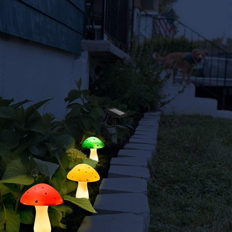 solar garden lights, outdoordecor, mushroomlamp, decorativelighting, solar-powered, gardenornaments, eco-friendlylighting, waterprooflighting, gardenpathway, landscape, landscapeillumination