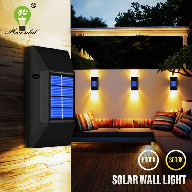 Solar LED Light Outdoor Waterproof Garden Light Solar Powered Wall Lamps Sconces Fence LED Garden Outdoor Solar Lamp Xmas Decor