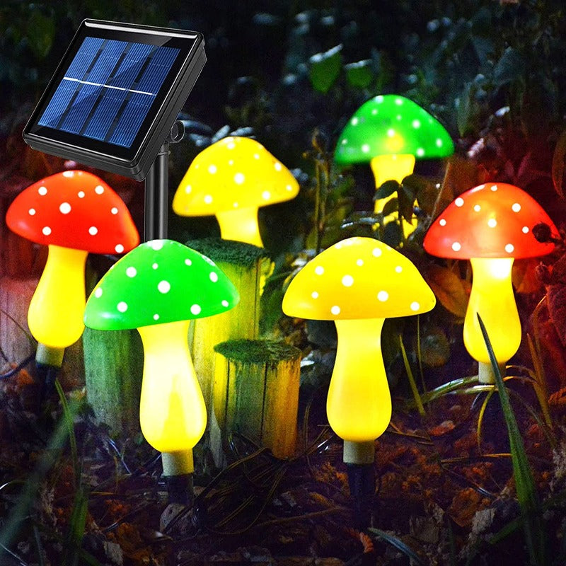 solar garden lights, outdoordecor, mushroomlamp, decorativelighting, solar-powered, gardenornaments, eco-friendlylighting, waterprooflighting, gardenpathway, landscape, landscapeillumination