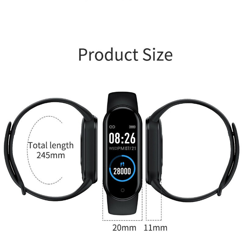 M5 Smart Bracelet Sports Fitness Tracker Pedometer Women Men Kids Digital Wrist Watch Heart Rate Health Monitor For Android IOS