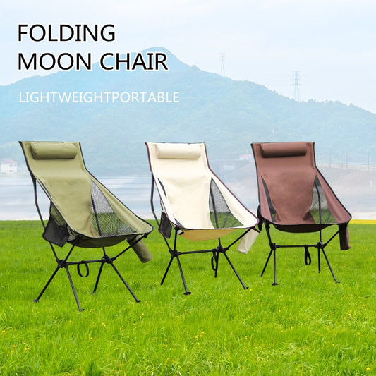 New Outdoor Folding Chair Ultralight Portable Camping Chair Quality Aluminiu Alloy Fishing Chair Leisure Beach Picnic Moon Chair