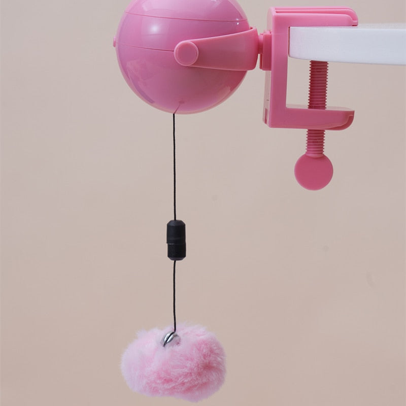 Electric Cat Toy Funny Cat Teaser Ball Toy Automatic Lifting Spring Rod Yo-Yo Lifting Ball Interactive Puzzle Smart Pet Toys