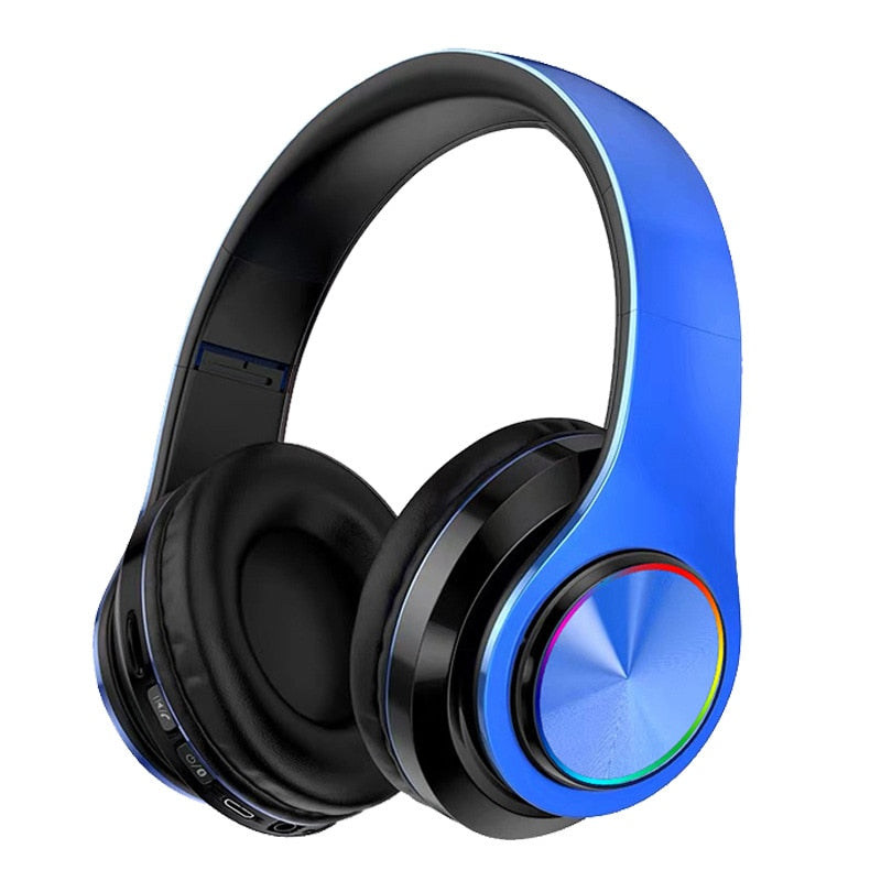 Wireless Bluetooth Headsets Gamer Headphones Surround Stereo Earphone USB with MicroPhone Colourful Light PC Laptop Headset