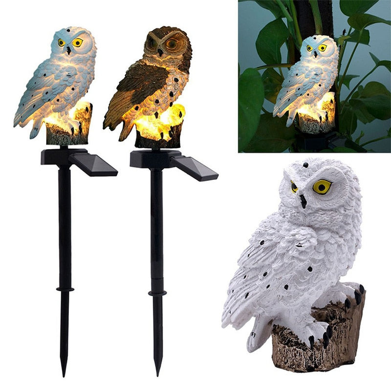 Solar Owl Garden Light Outdoor Waterproof LED Lawn Lamp for Pathway Walkway Yard Patio Lawn