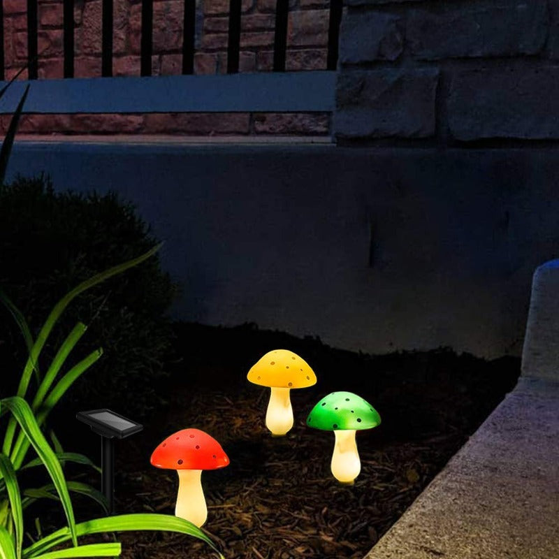 solar garden lights, outdoordecor, mushroomlamp, decorativelighting, solar-powered, gardenornaments, eco-friendlylighting, waterprooflighting, gardenpathway, landscape, landscapeillumination