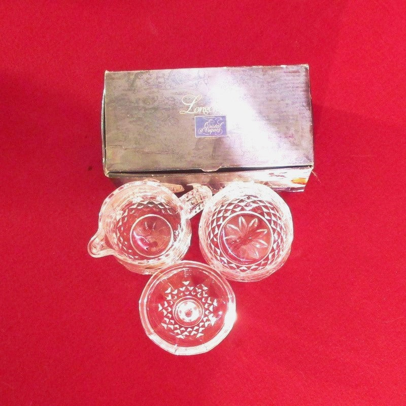 Collectable Crystal Sugar Bowl w/Lid and Creamer