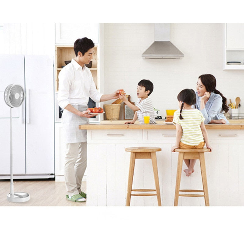 Portable Fan Rechargeable Mini Folding Telescopic Floor Low Noise Summer Fan Cooling For Household Bedroom Office Deskto