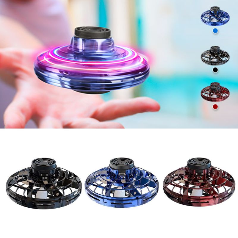 Flynova Mini Drone LED UFO Type Flying Helicopter Spinner Fingertip Upgrade Flight Gyro Drone Toy Kids