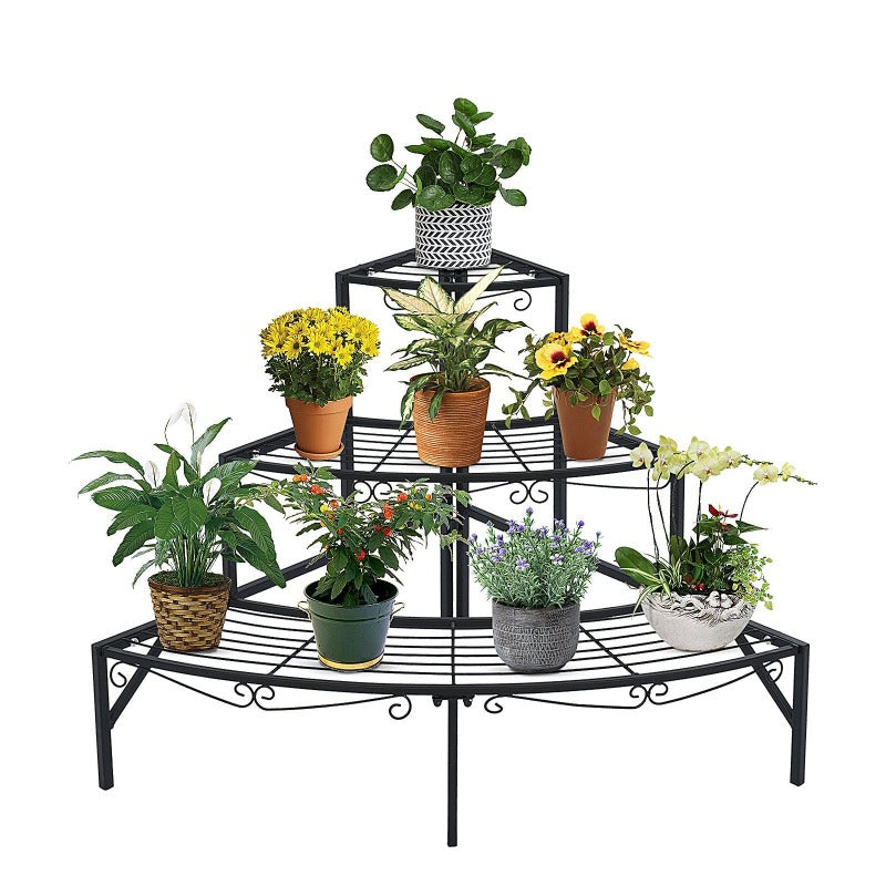  3 Tier Plant Stand Flower Pot Rack Corner Shelf Display Holder For IndoorOutdoor