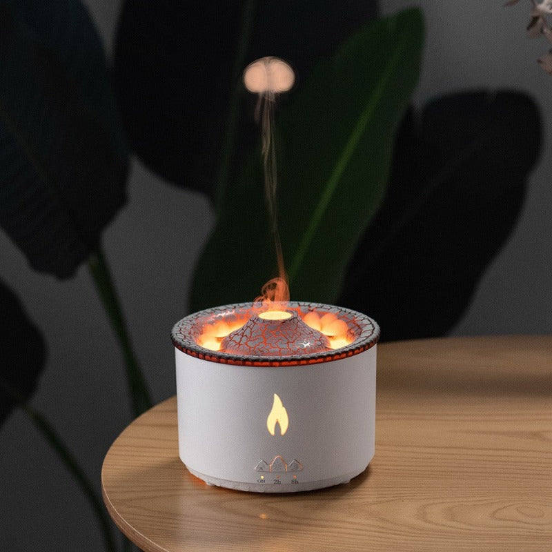 Creative Ultrasonic Essential Oil Humidifier Volcano Aromatherapy Machine Spray Jellyfish Air Flame Humidifier Diffuser
