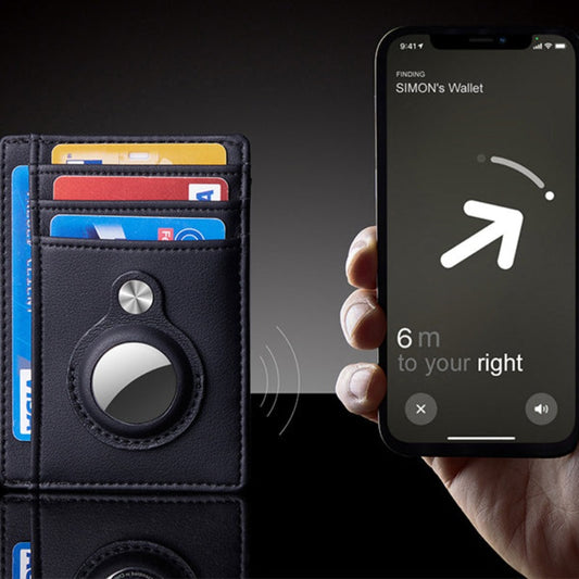 AirTag Wallet Anti-Theft Bullet Card Bag Multi-functional Rfid Card Holder Leather Slim Wallets For Airtag Air Tag