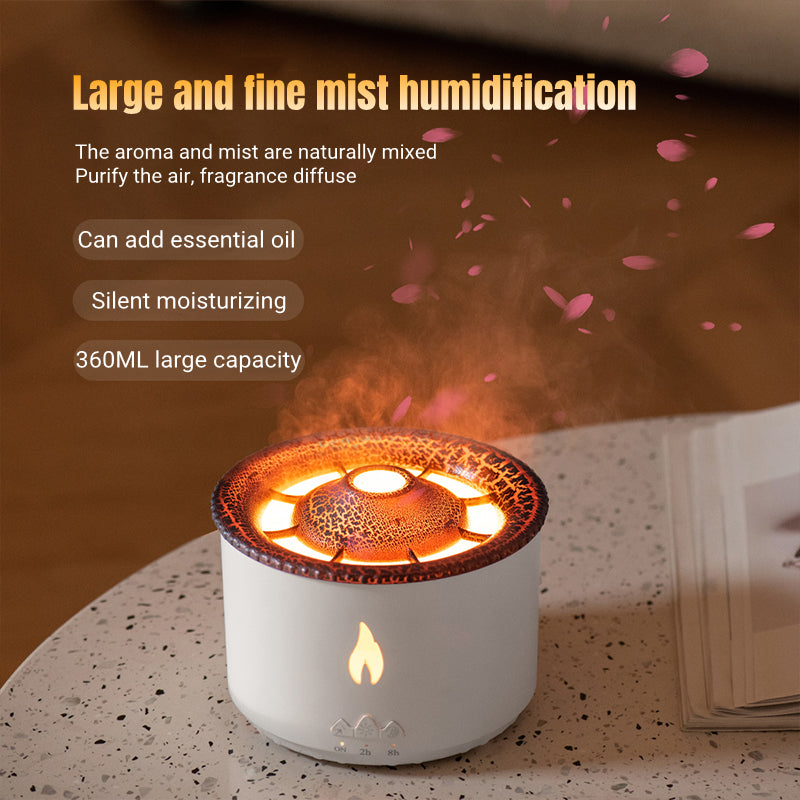 Creative Ultrasonic Essential Oil Humidifier Volcano Aromatherapy Machine Spray Jellyfish Air Flame Humidifier Diffuser