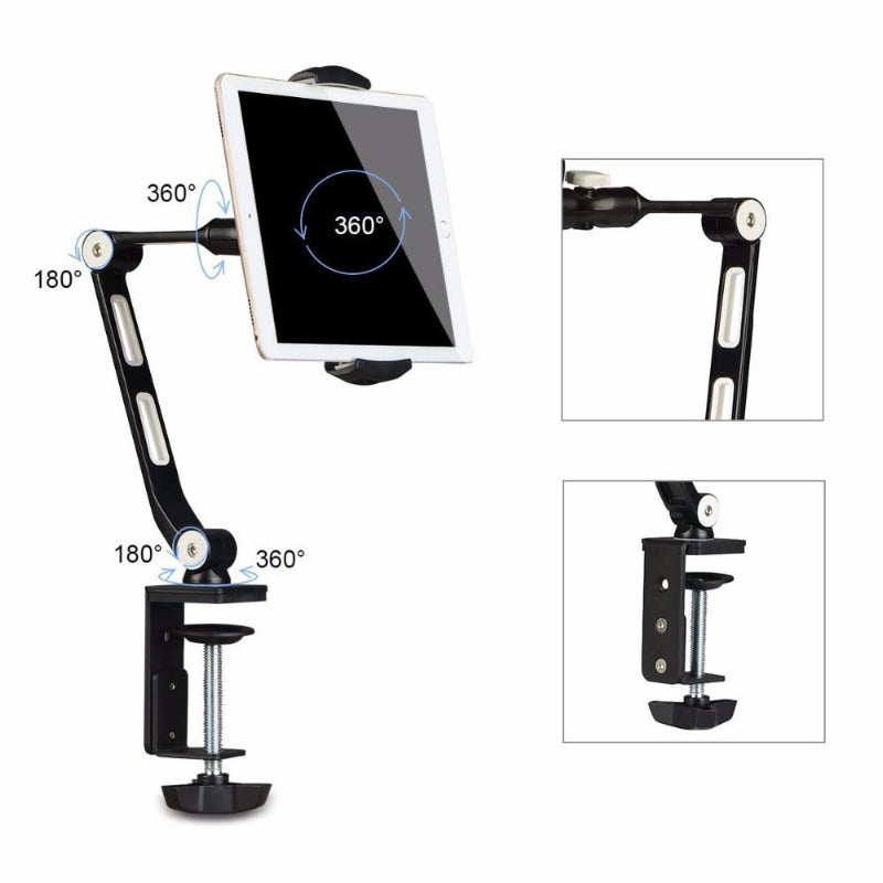 Adjustable stand for tablets and phones from 6 to 13 inches, table, desk, kitchen, office
