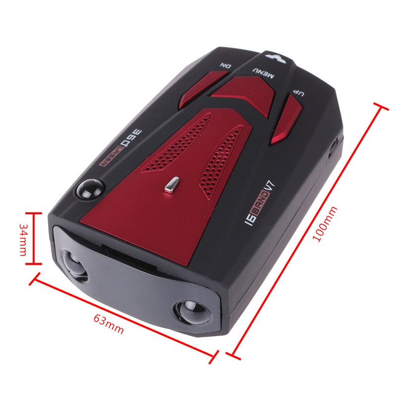 360 Degree Car Radar Detector for Vehicle V7 Speed Voice Alert Warning 16 Band LED Display Detector