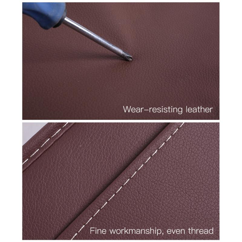 Car Back Seat Organizer PU Leather Auto Storage Bag with Foldable Tray Dining Tablet Holder for Umbrella Water Bottle Ipad phone