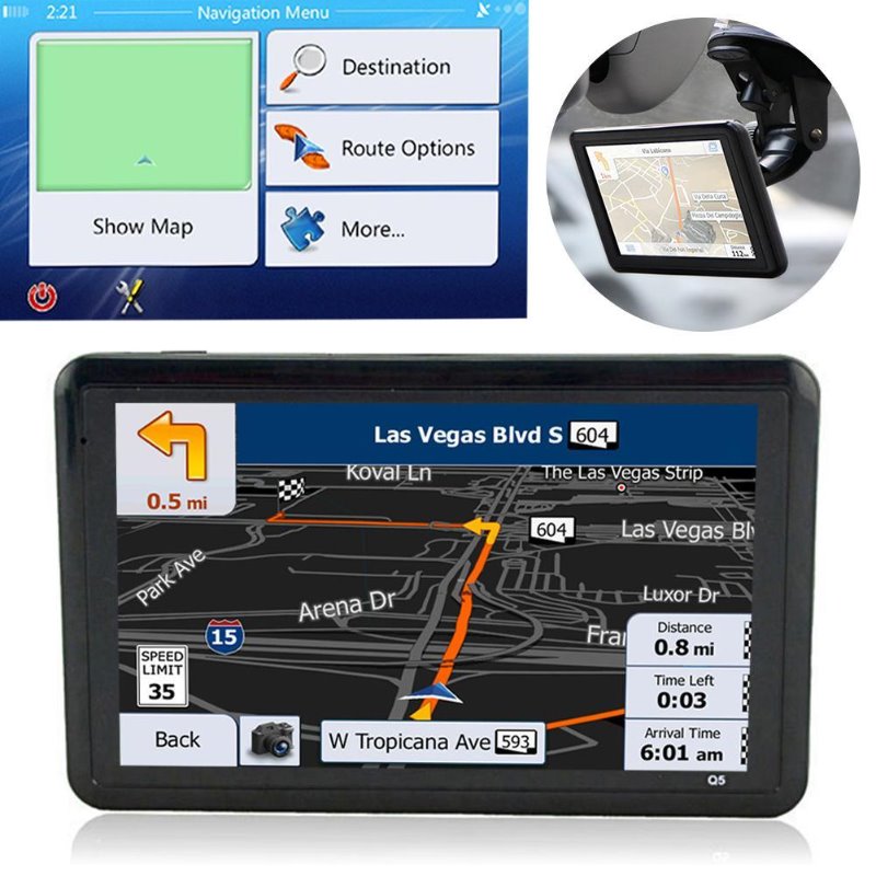 7 Inch Gps Navigator Portable Navigator 8GB-256MB+Sunshade Gps Navi Navigation Device Maps Truck Car Auto Touch Screen