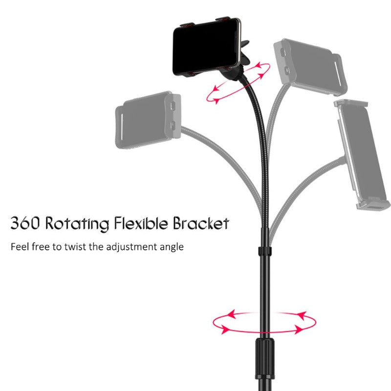 Tablet Phone Holder Bracket Telescopic Folding Tripod Fit Smartphone Flat Hose Adjusting Floor Stand