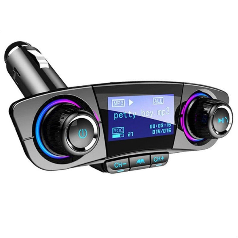 Bluetooth Audio MP3 Player FM Transmitter Dual USB Charger One Key Handsfree AUX TF Card U Disk 1.3'' LED Display