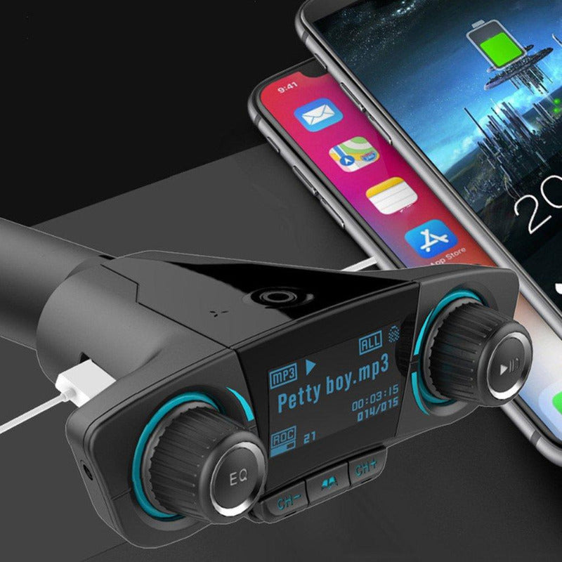 Bluetooth Audio MP3 Player FM Transmitter Dual USB Charger One Key Handsfree AUX TF Card U Disk 1.3'' LED Display