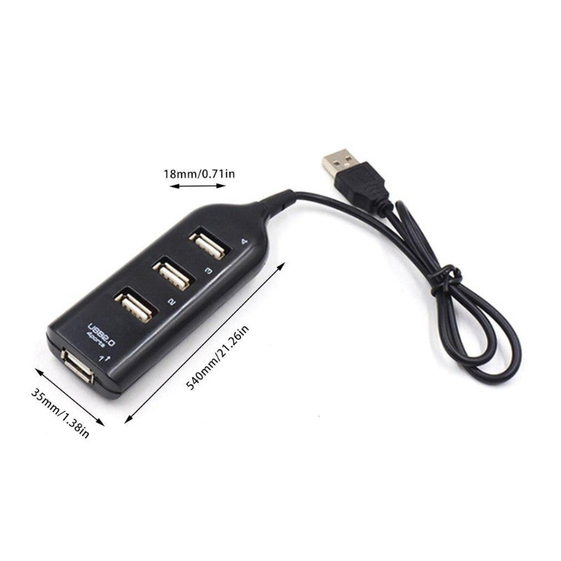 High Speed Universal USB Hub 4 Port USB 2.0 Hub with Cable Mini Hub Socket Pattern Splitter Cable Adapter for Laptop PC