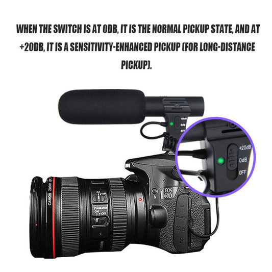 Camera Recording Microphone with 3.5mm Plug Professional Microfone for DSLR DV Camera Mobile Phone Vlog Video Mic