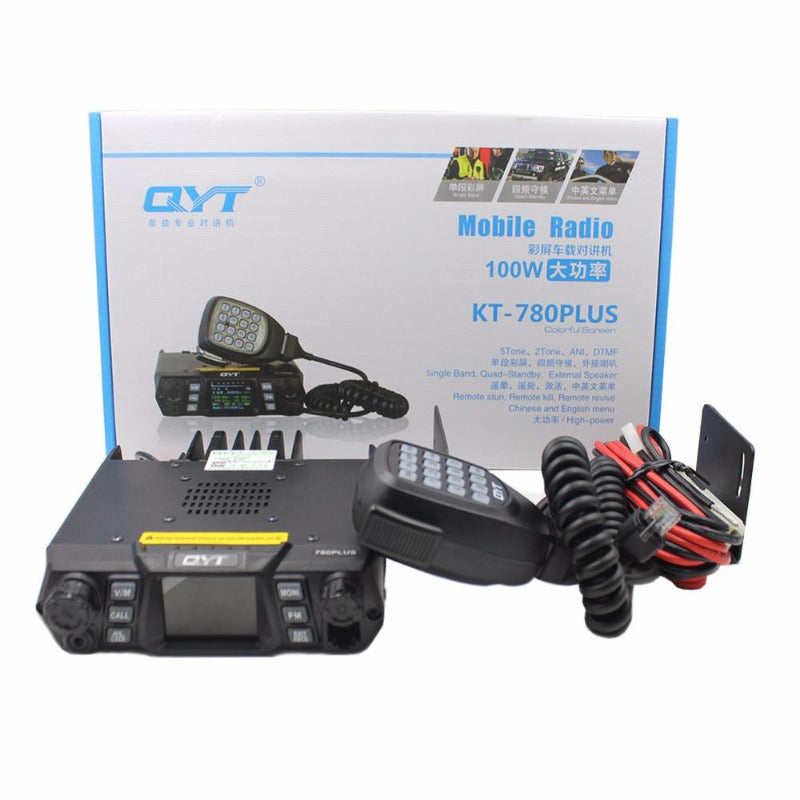 Mobile Ham Radio Transceiver VHF UHF Mobile Radio Dual Band Quad Standby Vehicle Transceiver with Programming Cable & Software