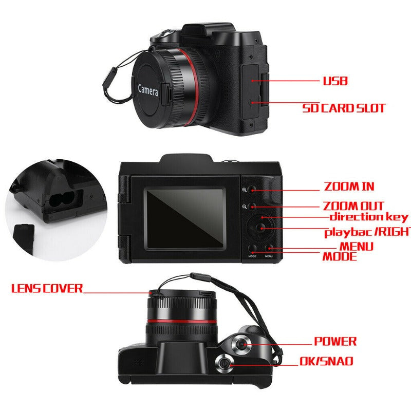 Max Megapixel 16X Zoom AV Interface USB 2.0 Wide Angle Memory Card HD SLR Portable Digital Camera FPV Output 3.0 Inch LCD