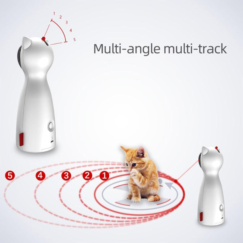 Cat Interactive Toy LED Laser Funny Toy Automatic laser cat Toy Auto Rotating Cat Exercise Training Entertaining Toy Multi-Angle