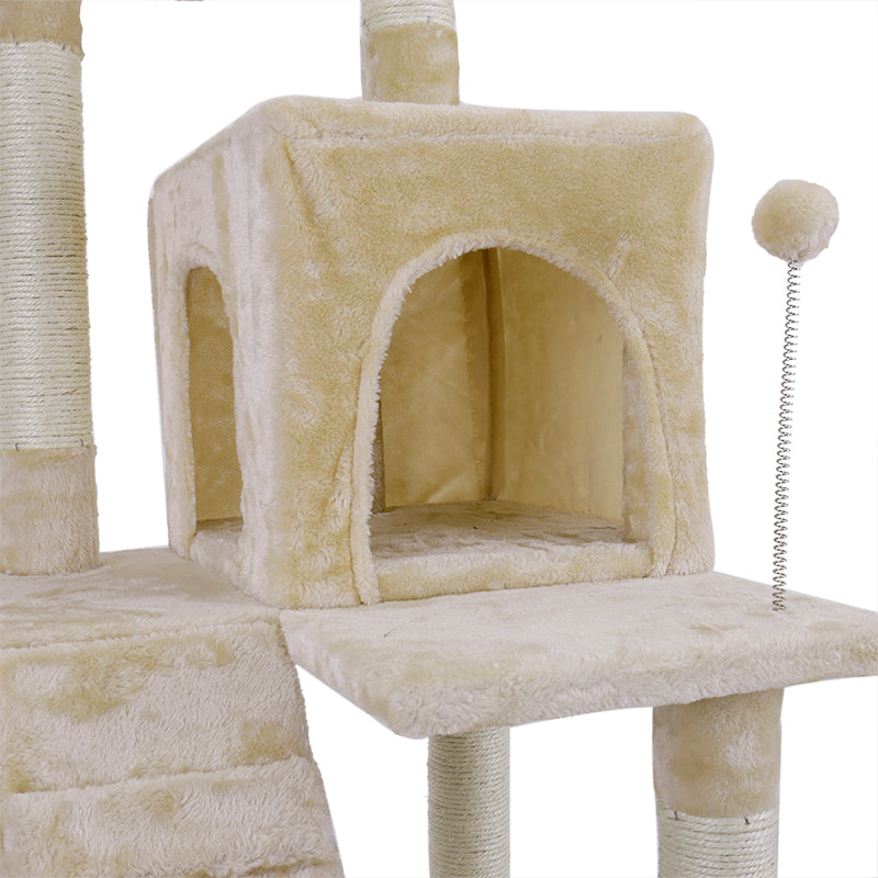 Luxury Multi-layer Cat Condo Bed House For Cat Durable Sisal Scratching Post Cat Tree With Hammock Cat Furniture