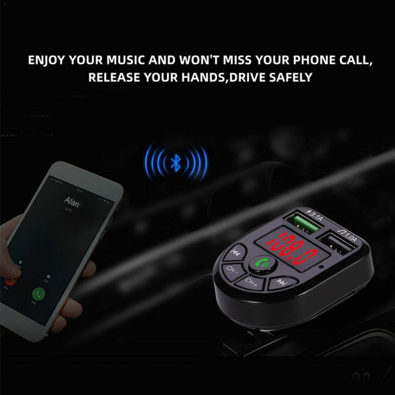 VR robot FM Transmitter Bluetooth Car MP3 Audio Player Handsfree Car Kit 5V 3.1A Dual USB Charger 12-24V TF U Disk Music Player