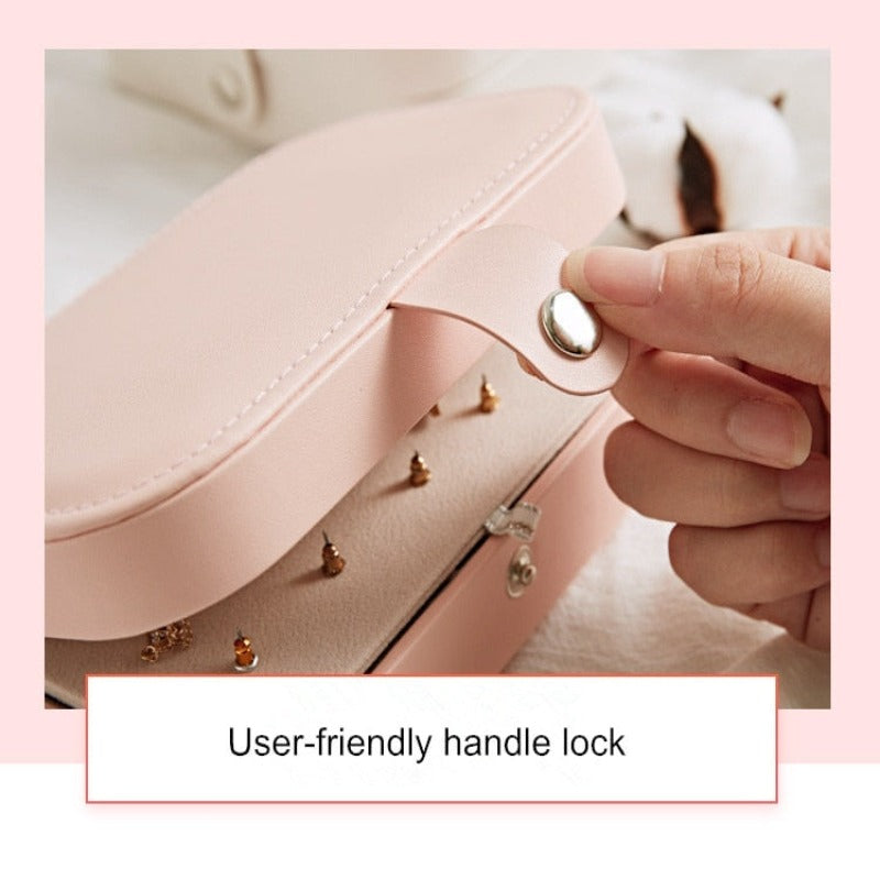 Korean Version Simple Style Portable Jewelry Storage Box High-end Exquisite Large Capacity Travel Jewelry Bag