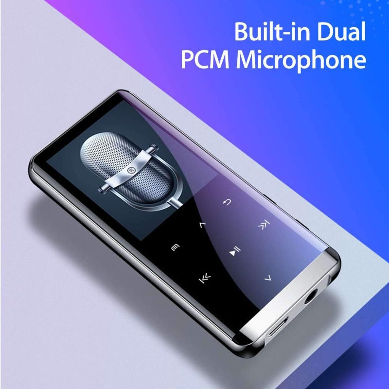 Bluetooth MP3 Player Speaker Hifi Metal Portable Walkman with Fm Radio Recording Built-in Speaker Touch Key 1.8 Inch Tft Screen