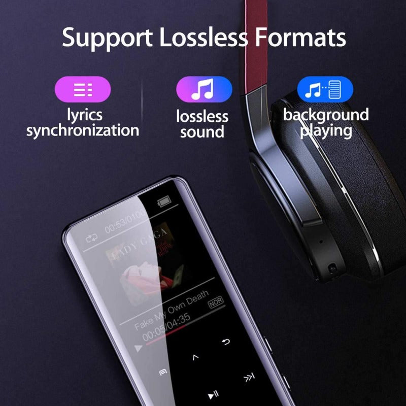 Bluetooth MP3 Player Speaker Hifi Metal Portable Walkman with Fm Radio Recording Built-in Speaker Touch Key 1.8 Inch Tft Screen