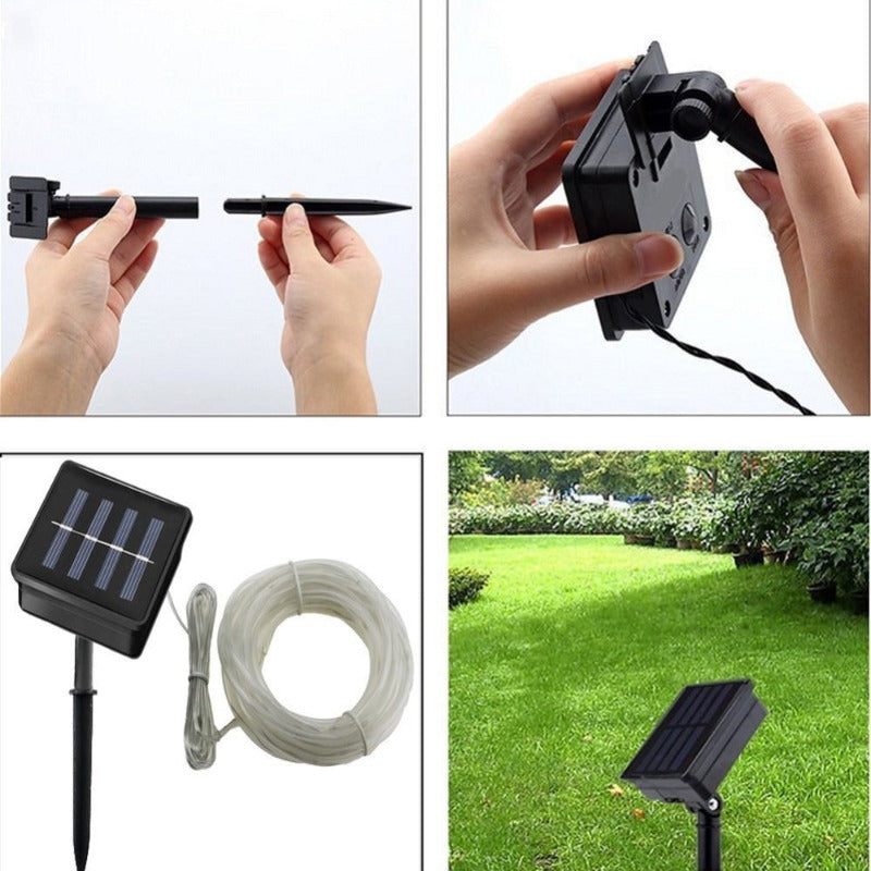Outdoor Solar Lamps 50/100 LEDs Solar Rope Tube String Lights Waterproof Solar Garden Light for Yard Decor