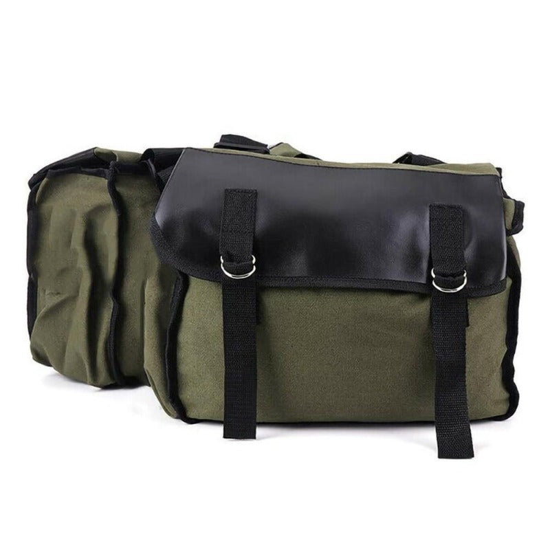 Motorcycle Canvas SaddleBag Bike Back Pack Luggage Panniers Box Tools Bag For Honda Shadow 750 Kawasaki Vulcan 500 Suzuki