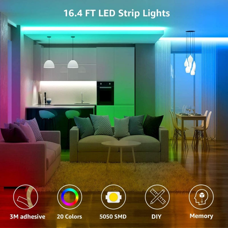 WIFI LED Strip Lights APP Control Color Changing Lights 5050 RGB Bluetooth USB Flexible LED Lamp Tape Ribbon for Room Decoration