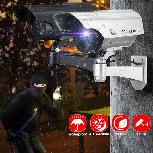 Solar Powered Waterproof Fake Camera Dummy CCTV Security Surveillance Flashing Red LED Light Video Anti-theft Camera YZ-3302