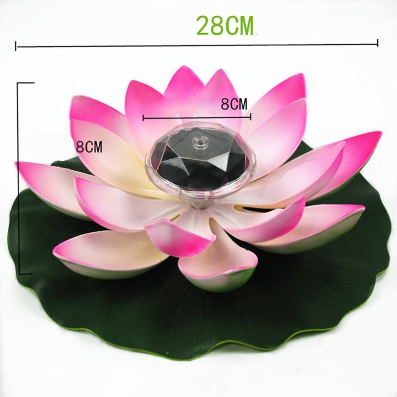Solar Powered LED Flower Light  Artificial Lotus Shape Floating Fountain Pond Garden Pool Lamp Led Night Light Solar Pool Light