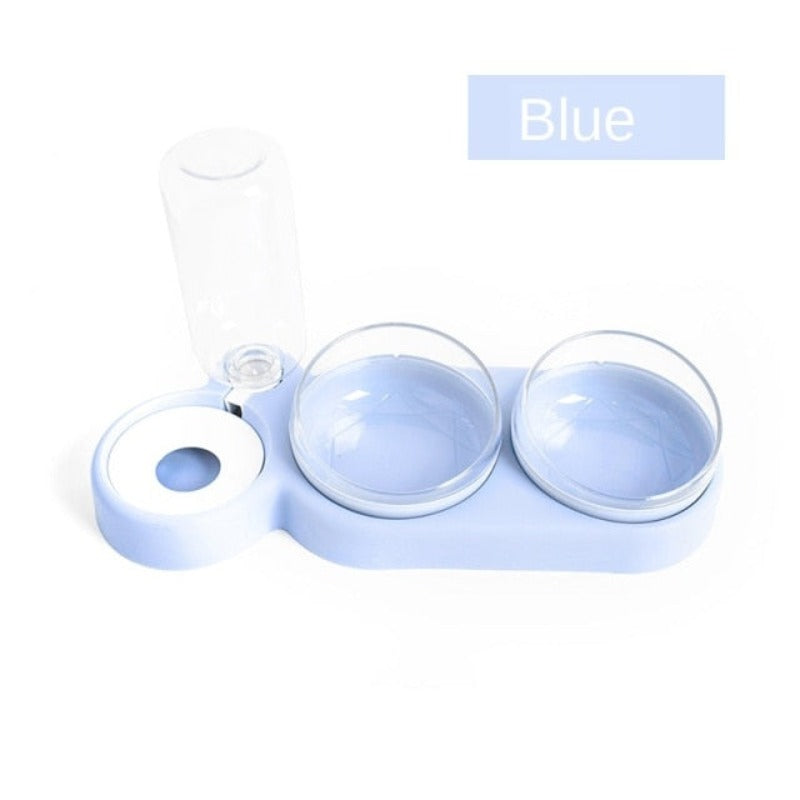 Pet double bowl, moisture-proof mouth, dual-use bowl, automatic cat feeder, automatic waterer, anti-dump dog bowl, cat bowl