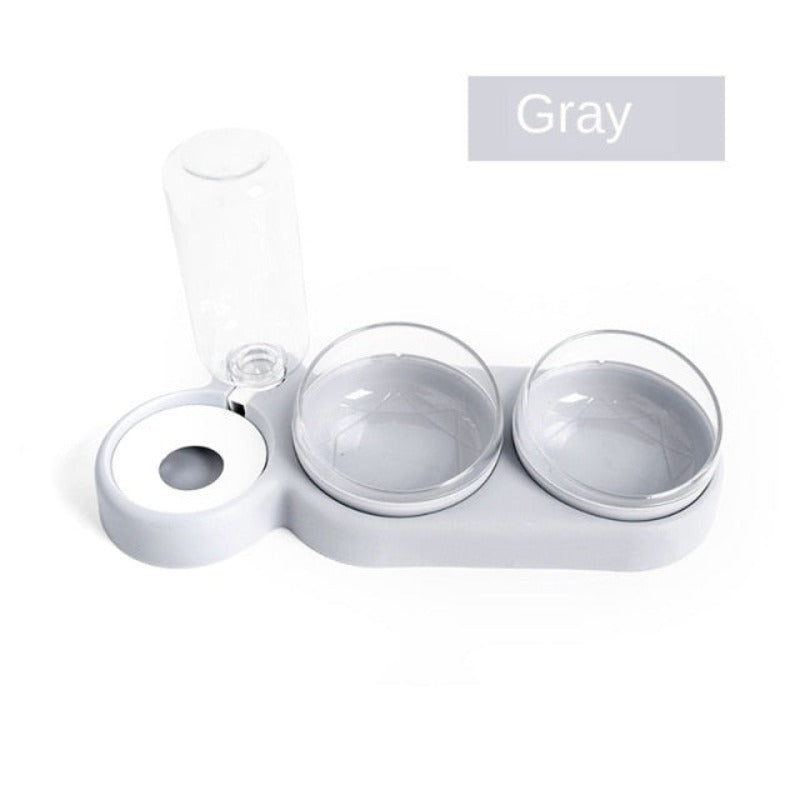 Pet double bowl, moisture-proof mouth, dual-use bowl, automatic cat feeder, automatic waterer, anti-dump dog bowl, cat bowl