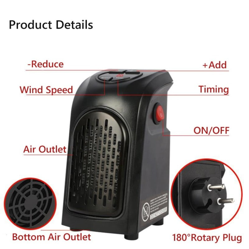 Mini Fan Heater portable Electric Heater Household Wall Heater Stove Radiator Plug-In Warmer Machine for Winter