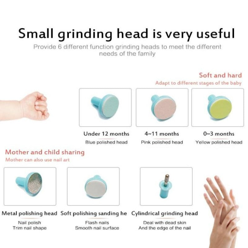 Baby Nail Trimmer Electric Baby Manicure Pedicure Nail Clippers Cutter Scissors Care Set New Born Baby Nail Clipper