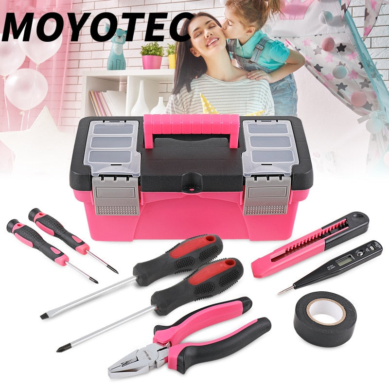 Home Repair Kit Combination Tool Set DIY Children's Tool Set Pink Hand Tools Set