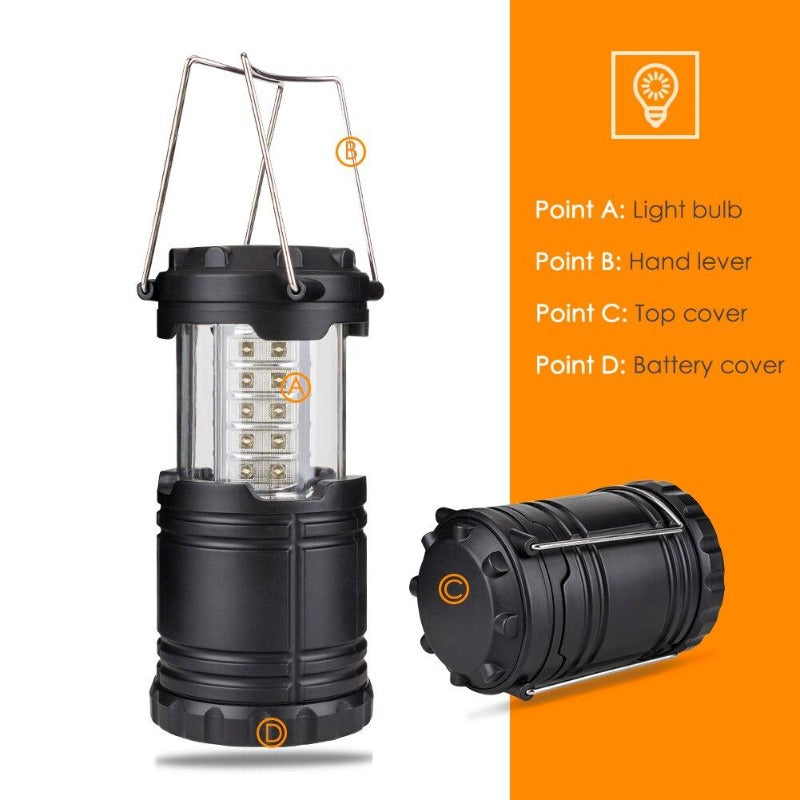 Portable Camping Lantern Hanging Tent Light Collapsible 30 LED Lightweight Flashlight Emergency Linternas For Hiking Camping